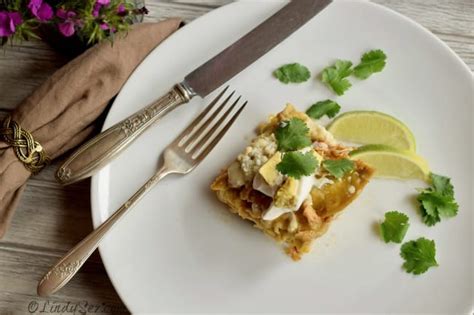 Green Chile Chicken Enchilada Stack Lindysez Recipes