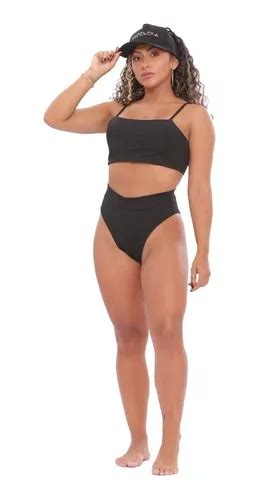 Conjunto Biquini Hot Pants Top Faixa Cintura Alta Cropped MercadoLivre