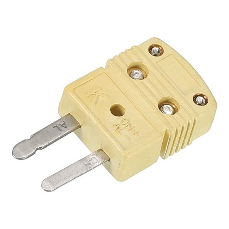 K Type Thermocouple Wire Connectors Male Plug Adapter High Temperature 260°c 500°f Yellow