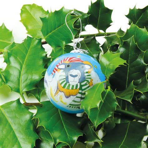 Sheep Hand Painted Glass Bauble Emma Ball