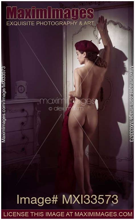 Photo Of Sexy French Woman Posing Nude Leaning Against An Antique