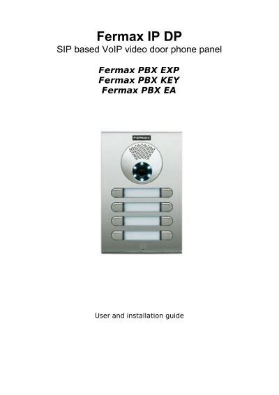 Fermax Ip Dp Provu Communications