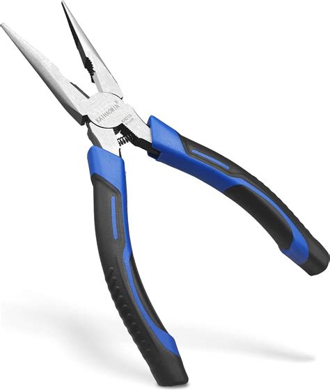 Needle Nose Pliers Kaihaowin 8 Spring Loaded Pliers Long Nose Pliers With Wire Cutter Comfort