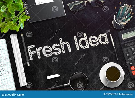 Black Chalkboard With Fresh Idea 3D Rendering Stock Image Image Of