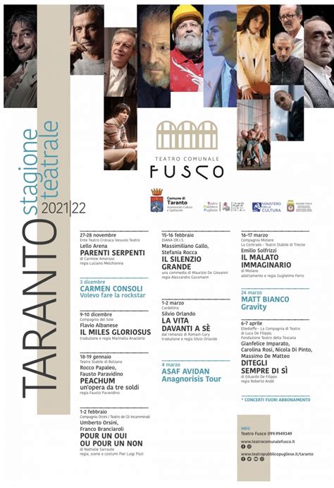 Giornale Di Taranto Teatro Riparte Al Fusco La Stagione Del Comune