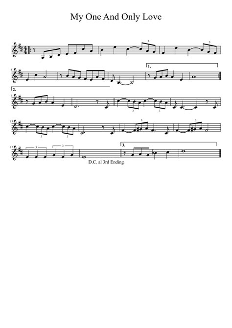 My One And Only Love Sheet Music For Saxophone Tenor Solo