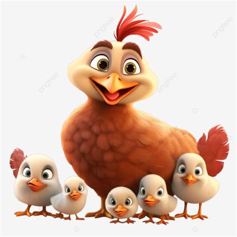 Gallina De Dibujos Animados Con Pollitos Png Dibujos Gallina Con