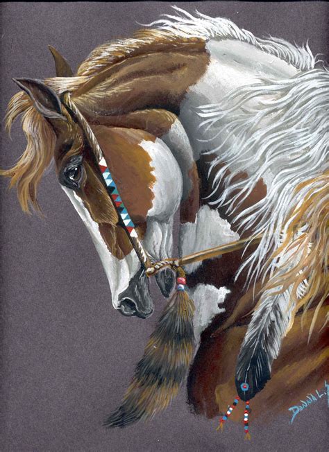 Profile Of A Gorgeous American Indian Chestnut Paint Painted War Pony