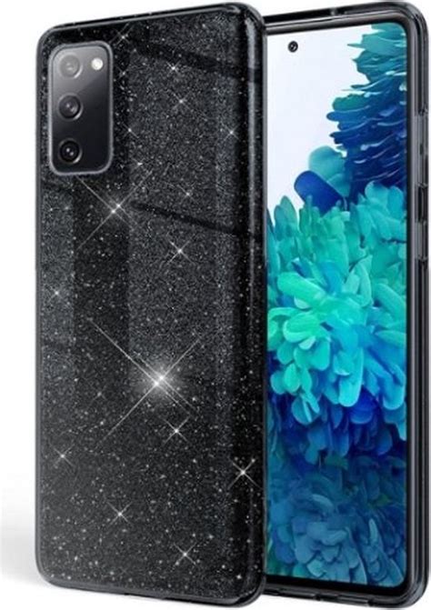 Samsung A52 5G Siliconen Glitter Hoesje Zwart Bol