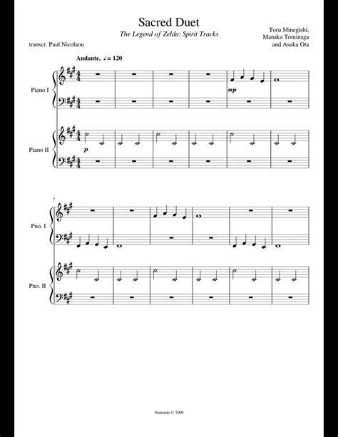 Sacred Duet Spirit Tracks Sheet Music For Piano Download Free In Pdf