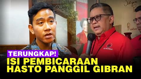 Panggil Gibran Hasto Ungkap Bakal Isi Pembicaraan Tetap Di PDIP YouTube