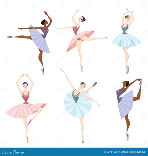 Set Of Ballet Dancers Stock Vector Illustration Of Dance