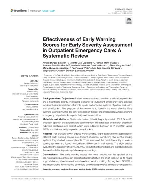 Pdf Effectiveness Of Early Warning Scores For Early Severity