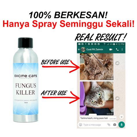 Excite Cats Fungus Killer Vip Ubat Spray Fungus Kucing Ubat Kurap