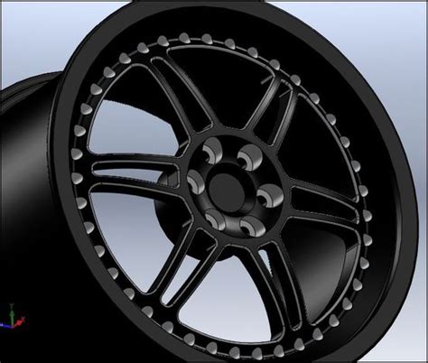 Car Tire Rim Solidworks 3d Cad Model Grabcad