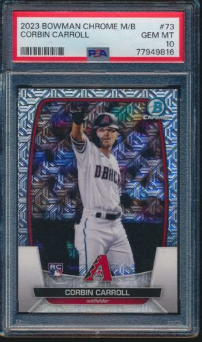 Psa Corbin Carroll Bowman Chrome Mega Box Mojo Refractor Rc Gem