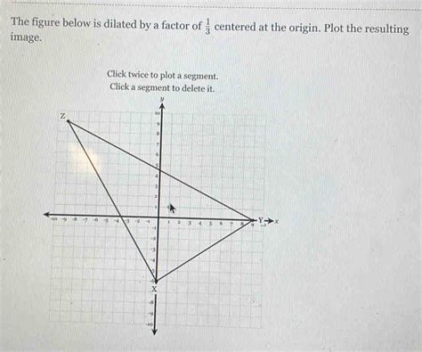 Solved The Figure Below Is Dilated By A Factor Of 1 3 Cente Coordinate