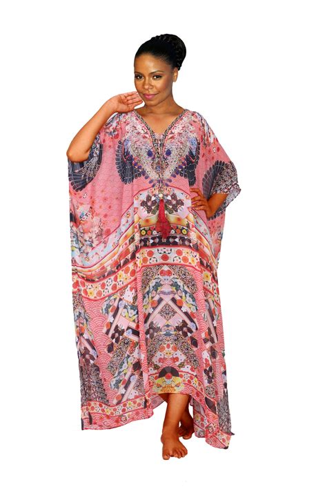 Beautiful Designer Kaftan Dress For Women Best Floral Print Kaftan Dress Silk Kaftan