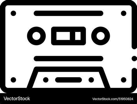 Cassette Tape Icon Thin Linear Style Design Vector Image