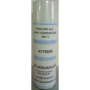 PEINTURE HAUTE TEMPERATURE 600C ALUMINIUM MAT 650 Ml 1001 Aerosols