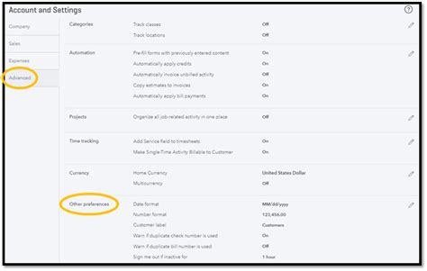 QuickBooks Online Setting Your Preferences ASAP Help Center