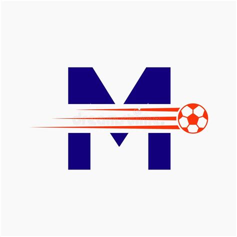 Initial Letter M Soccer Football Logo Soccer Club Symbol Stock Vector