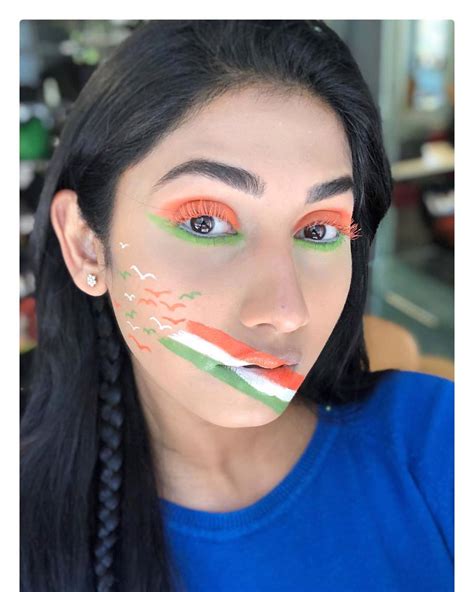 Independence Day Style Inspiration Tricolour Makeup And Hair