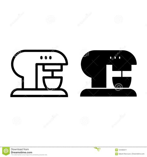 Coffee Machine Line And Glyph Icon Coffee Maker Vector Illustration