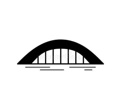 Icono De La Silueta Negra Del Puente Arco Aislado En Fondo Blanco