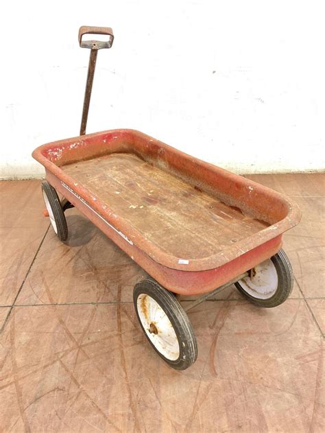 Lot Vintage Radio Flyer 18 Steel Wagon