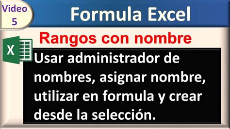 Crear Y Usar Rangos Con Nombre En Excel Youtube