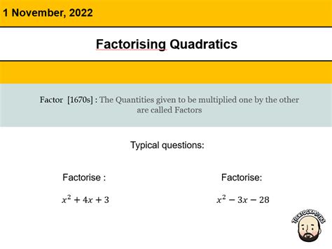 Factorising Quadratics Ticktockmaths