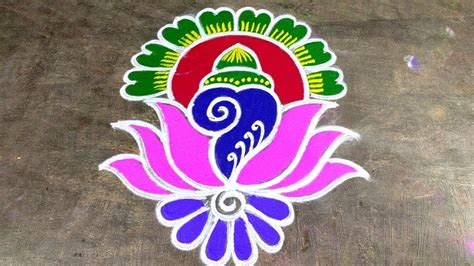 Puratasi Madham Easy Sangu Kolam Navaratri Special Kolam Saturday