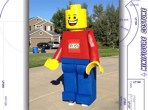 Costume Tutorial: LEGO Inspired Adult Minifigure Costume DIY Patterns ...