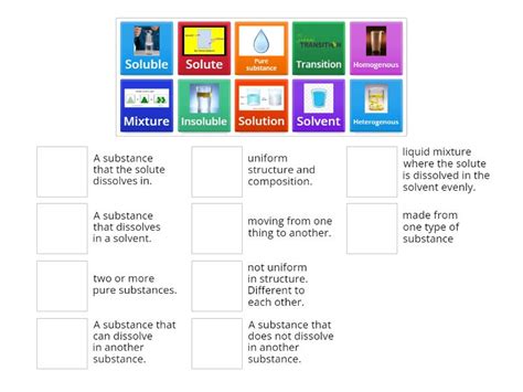 Pure Substances And Mixtures Match Up