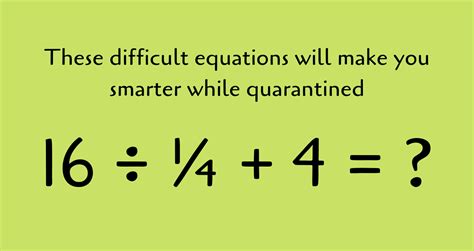 These Difficult Equations Will Make You Smarter While Quarantined