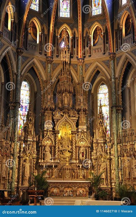 Notre - Dame Cathedral Basilica Building Interior from Downtown Ottawa ...