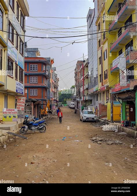 Kathmandu Nepal 21 Mai 2018 Colorful Dirty And Dusty Street And Area