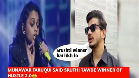 Munawar Faruqui Live Talk About Srushti Tawde Hustle 2 0 Winner