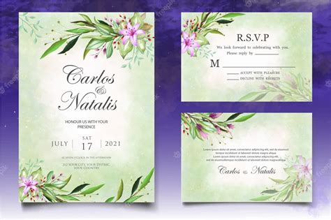 Premium Vector Beautiful Splash And Floral Watercolor Wedding Card