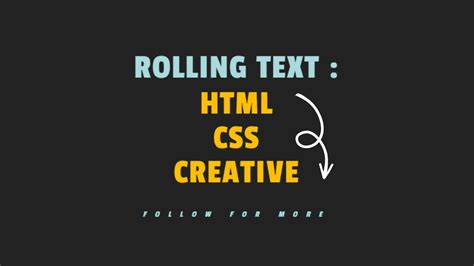 Pure Css Rolling Text Css Creative Text Animation Effect Youtube