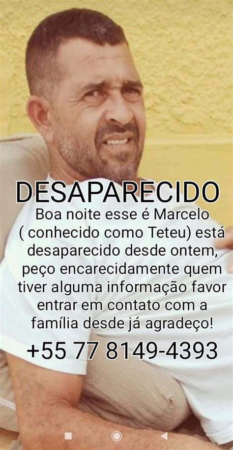 Urgente em Itapetinga Marcelo Rodrigues Teteu está desaparecido e