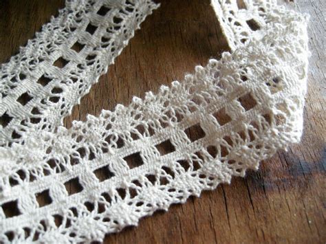 Ecru Cotton Crochet Lace Trim Insertion Lace Etsy