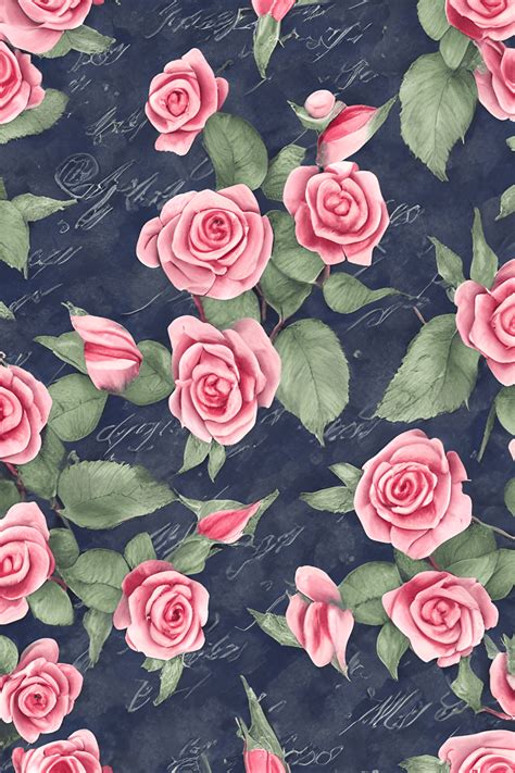 Vintage Rose Pattern Full Image · Creative Fabrica