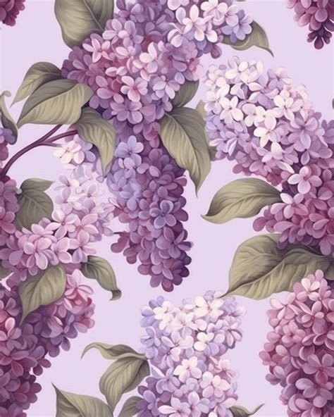 Premium Photo Lilac Seamless Pattern Ai Generated