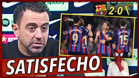 PALABRAS de XAVI tras el BARÇA 2 0 CADIZ RUEDA de PRENSA XAVI HOY