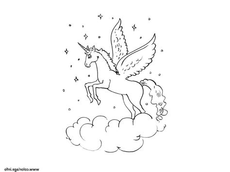 Dessin A Colorier Licorne Avec Des Ailes Coloriage Licorne Mythique