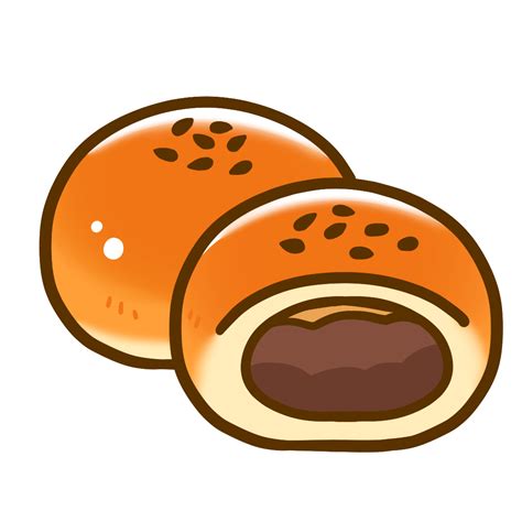 食べ物パンあんぱんのかわいいフリーイラスト フタバのフリーイラスト