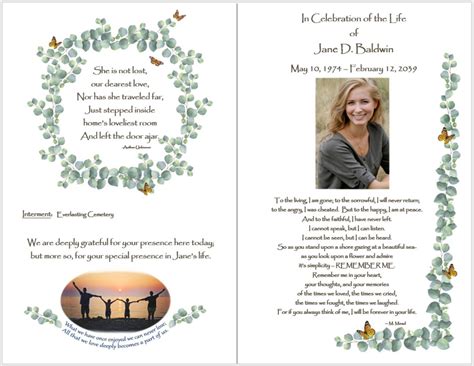 Funeral Program Cover Designs - Personalized Mass Booklets