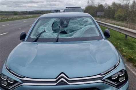 Driver Escapes Serious Injury After Ladder Falls Off Van And Smashes